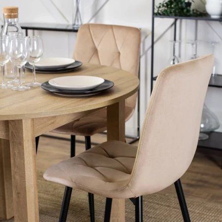 Krzesło ROBIN Beżowe Welurowe
