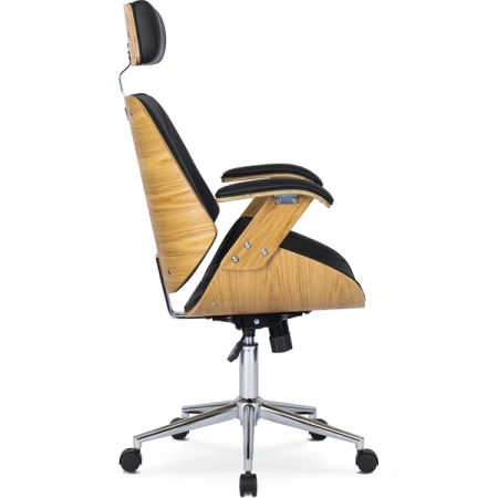 Fotel FABIAN Ekoskóra Dąb złoty/Czarny