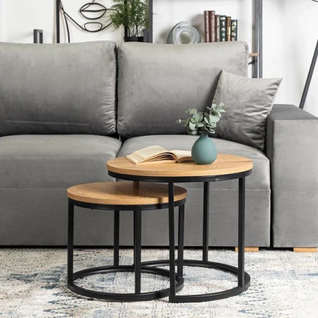 Zestaw Stolików DELIA Dąb Złoty