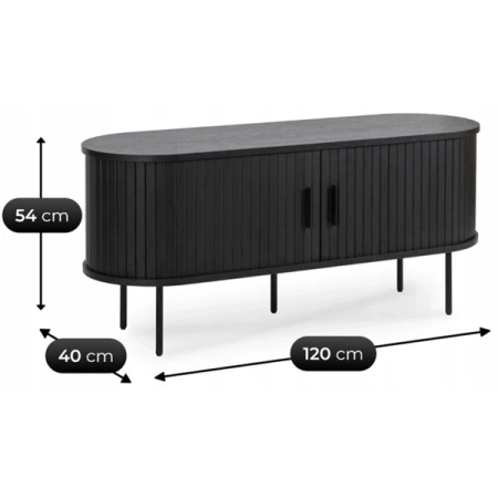 Szafka RTV Dwudrzwiowa 120 cm TRISH Czarna