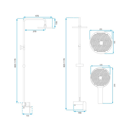 ZESTAW NATRYSKOWY MARCO ZŁOTY SZCZOTKOWANY