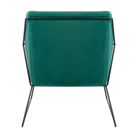 Fotel EMMA VELVET ciemny zielony -        welur, metal