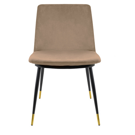Krzesło DIEGO khaki / beżowe - welur,     podstawa czarno złota