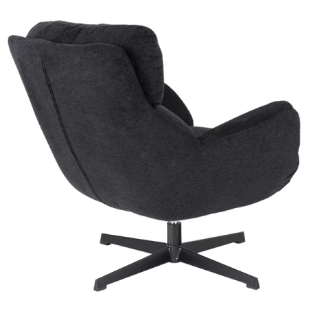 Fotel Wypoczynkowy Obrotowy REAL Czarny