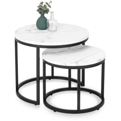 Zestaw Stolików DAFNE Biały Marmur