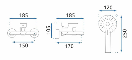 BATERIA WANNOWA MY1805-3G BLOOM ZŁOTA