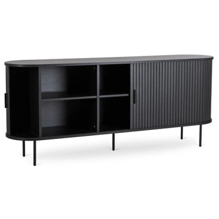 Komoda Dwudrzwiowa Rozsuwana 180 cm TRISH Czarna