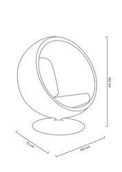 Fotel BALL biało-czarny - włókno szklane