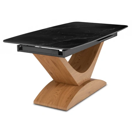 Stół ALICANTE 160-200 cm Czarny marmur/Dąb
