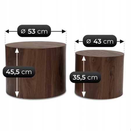 Zestaw Stolików LEILA Orzech