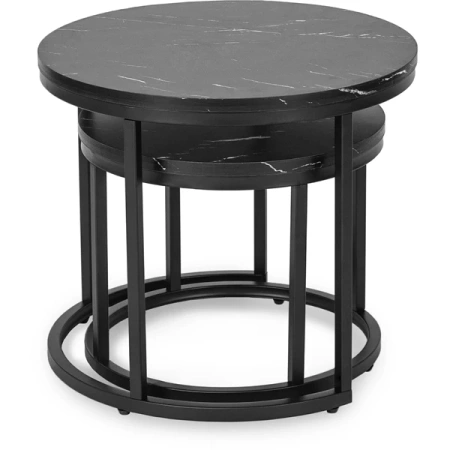 Zestaw Stolików MAURO Czarny Marmur