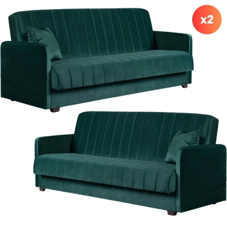 Zestaw 2x Sofa PORTO Zielona