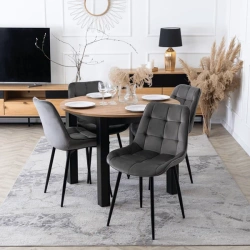 Krzesło CHRIS Szare Welurowe