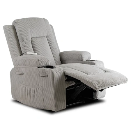 Fotel Masujący BOX Szary Sztruksowy