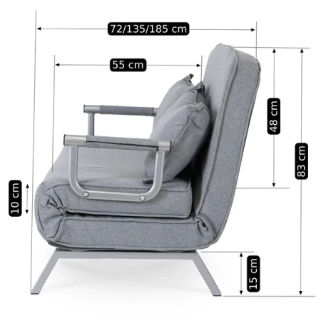 Fotel Dwuosobowy BART 2 Szary