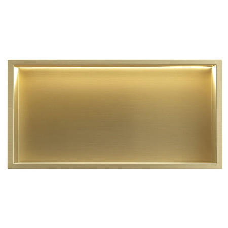 PÓŁKA WNĘKOWA LED 60x30x10 cm BRUSH GOLD