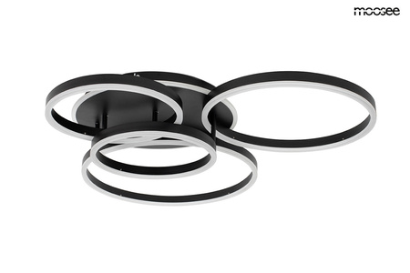 MOOSEE lampa sufitowa / plafon RINGS 5    czarna