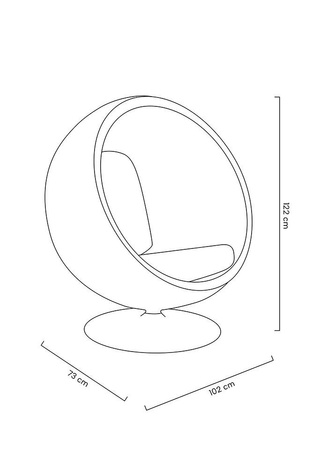 Fotel BALL BLACK niebieski - włókno       szklane, metal