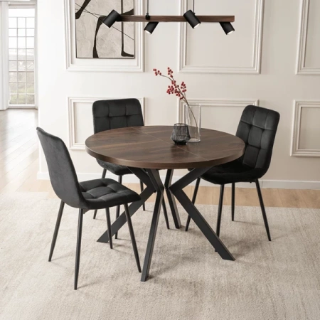 Stół LUKAS 100-250 cm Orzech/Czarny