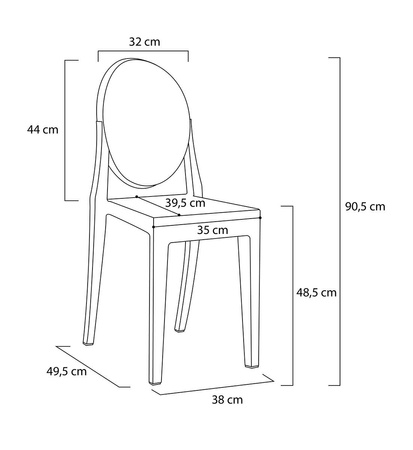 Krzesło VICTORIA dymione - poliwęglan