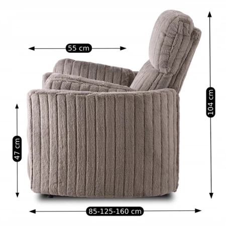 Fotel RAUL Szary Tkanina Pluszowa