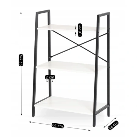 Regał VIOR Biały/Czarny