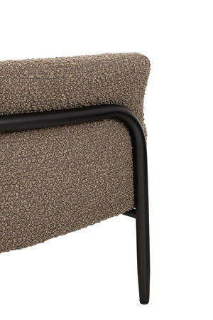 Fotel TEDDY GRAND z podnóżkiem ciemny     brązowy - stal