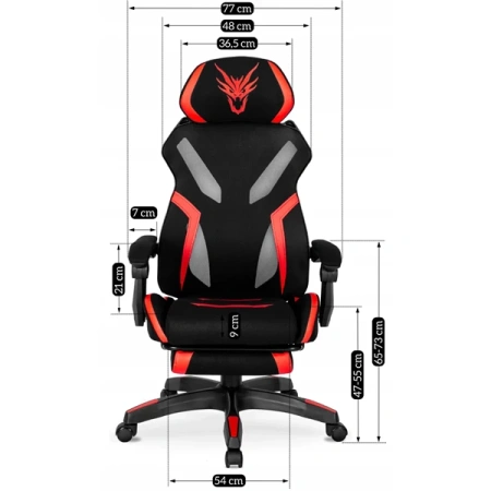 Fotel Obrotowy MAXIMO Czarny/czerwony