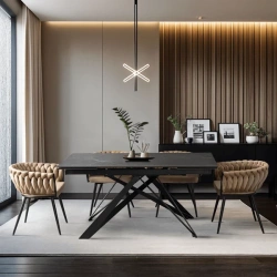 Stół MAXIME 160-240 cm Czarny marmur