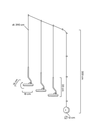 MOOSEE lampa ścienna FLAT 3 czarna