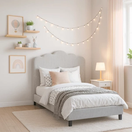 Łóżko 120x200 CRATER Boucle Szare