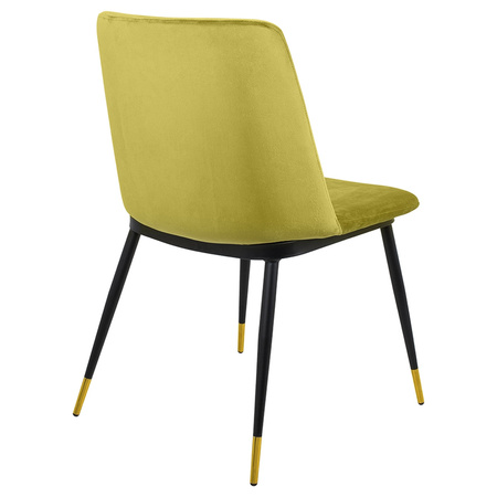 Krzesło DIEGO jasnozielone - welur,       podstawa czarno złota