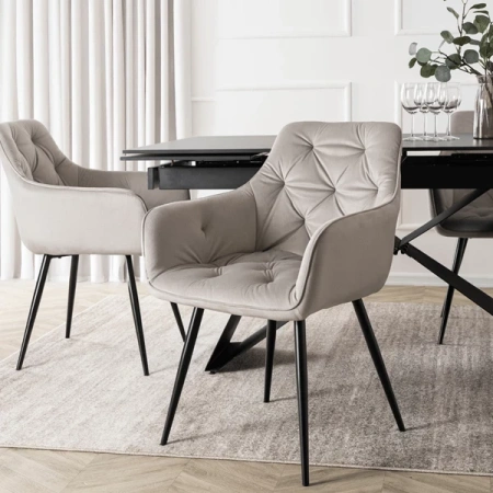 Krzesło MODESTO Szare Welurowe