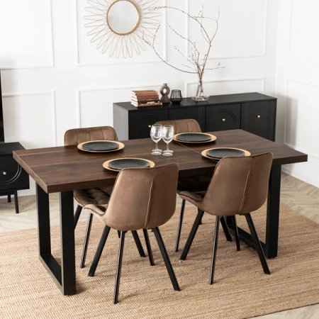 Stół TOMAS 130-230 cm Orzech/Czarny