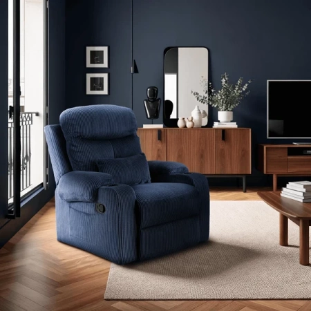Fotel TORRES Granatowy Sztruksowy
