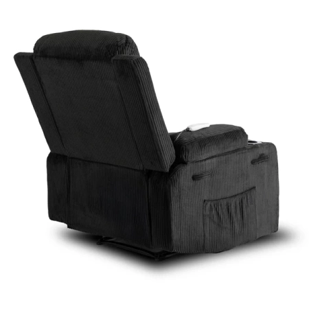 Fotel Masujący BOX Czarny Sztruksowy