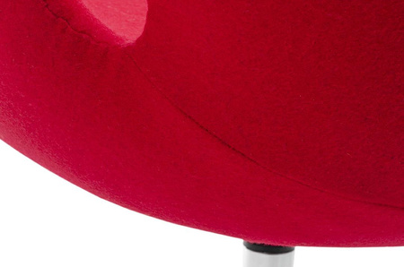 Fotel SWAN WOOL PREMIUM czerwony -  wełna, podstawa stal