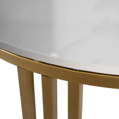 Stolik KORIN Biały Połysk/Złoty