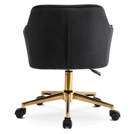 Fotel Obrotowy KONOR Czarny Welurowy