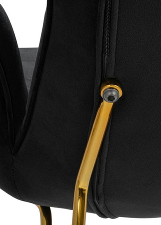 Fotel SHRIMP VELVET czarny / złoty