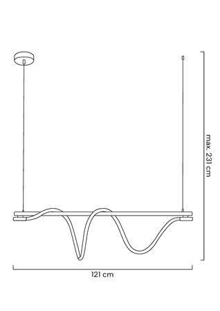 MOOSEE lampa wisząca SERPIENTE 120  czarna