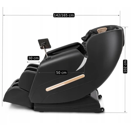 Fotel Masujący VX MAX Czarny Ekoskóra