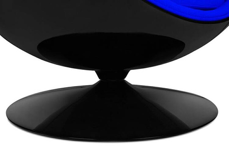 Fotel BALL BLACK niebieski - włókno       szklane, metal