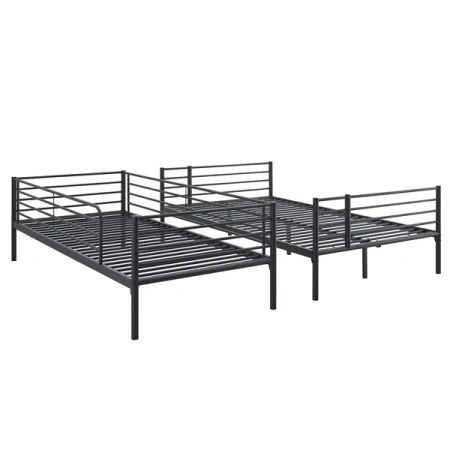 Łóżko Piętrowe Młodzieżowe 90x200 cm TRES Czarne 2w1