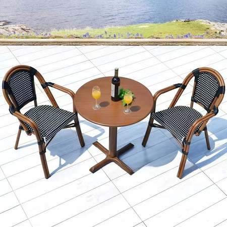 Krzesło ogrodowe CAFE PARIS ARM brązowe   rattan