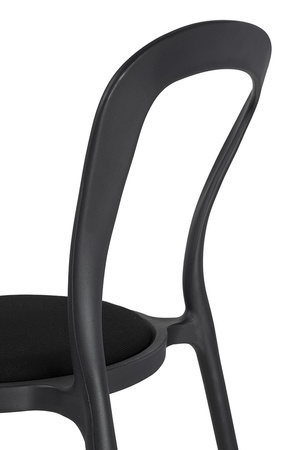 Krzesło SLIM czarne - polipropylen,  tkanina