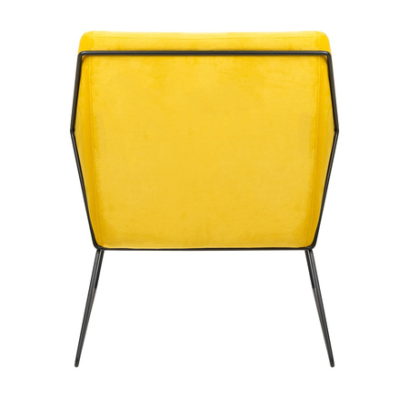 Fotel EMMA VELVET żółty - welur, metal
