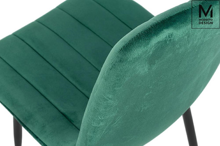 MODESTO krzesło LARA zielone - welur, metal