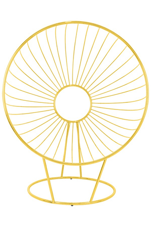 Fotel GABBIA STAND z podnóżkiem złoty -   welur, stal