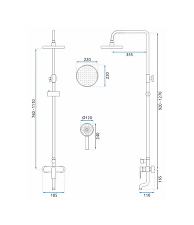 ZESTAW NATRYSKOWY VERSO CZARNY